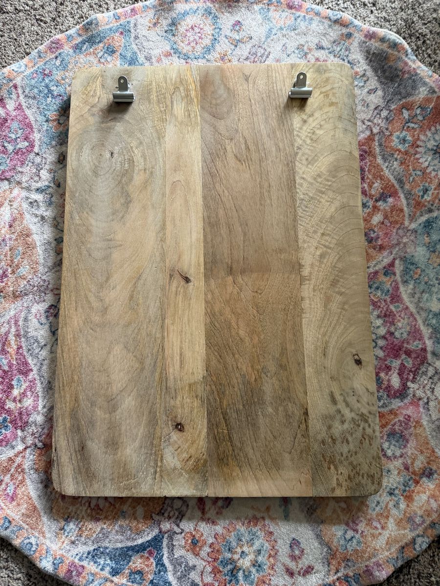 Wooden Clipboard Board with Clips, Rustic Kitchen/Office Decor, 18x12"