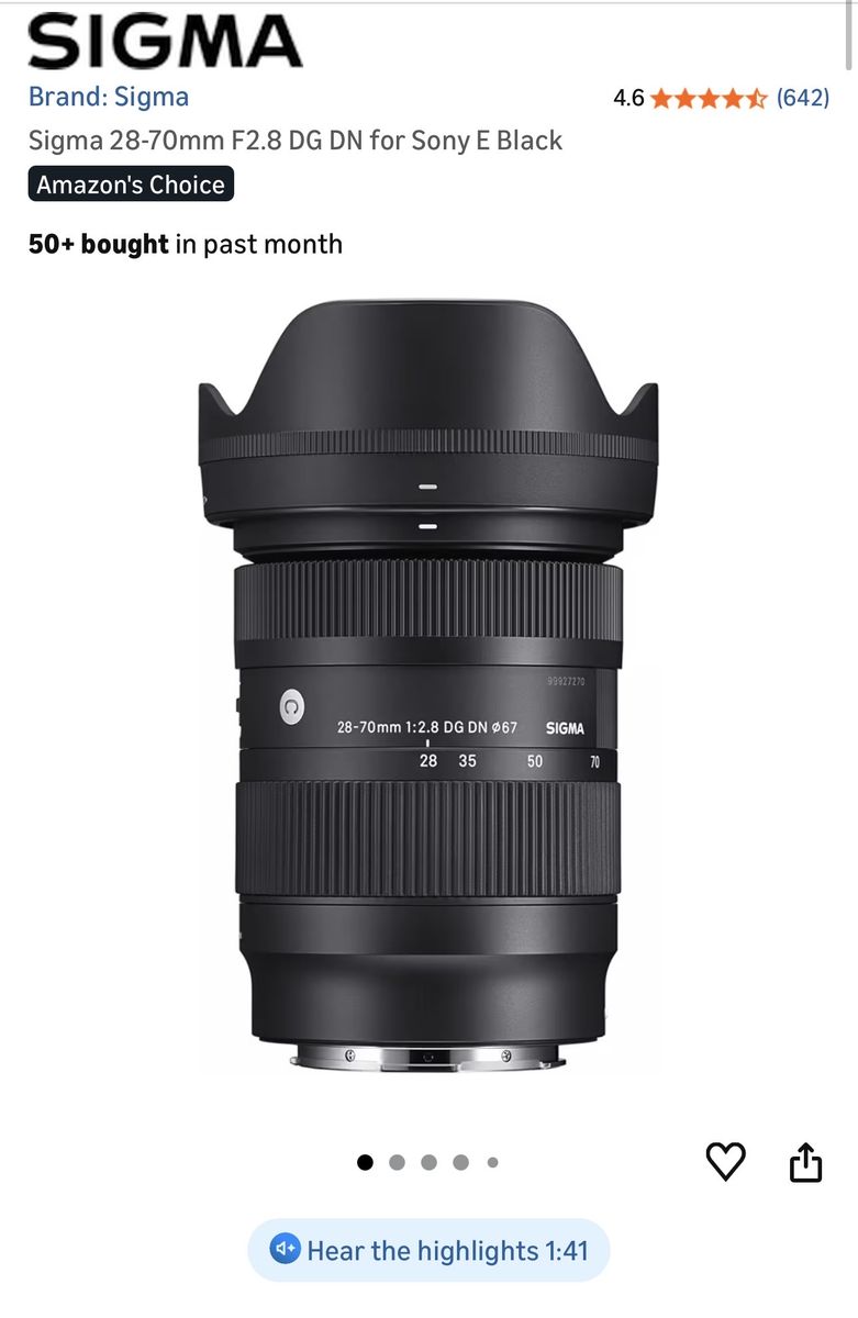 Sigma 28-70mm F2.8 DG DN for Sony E