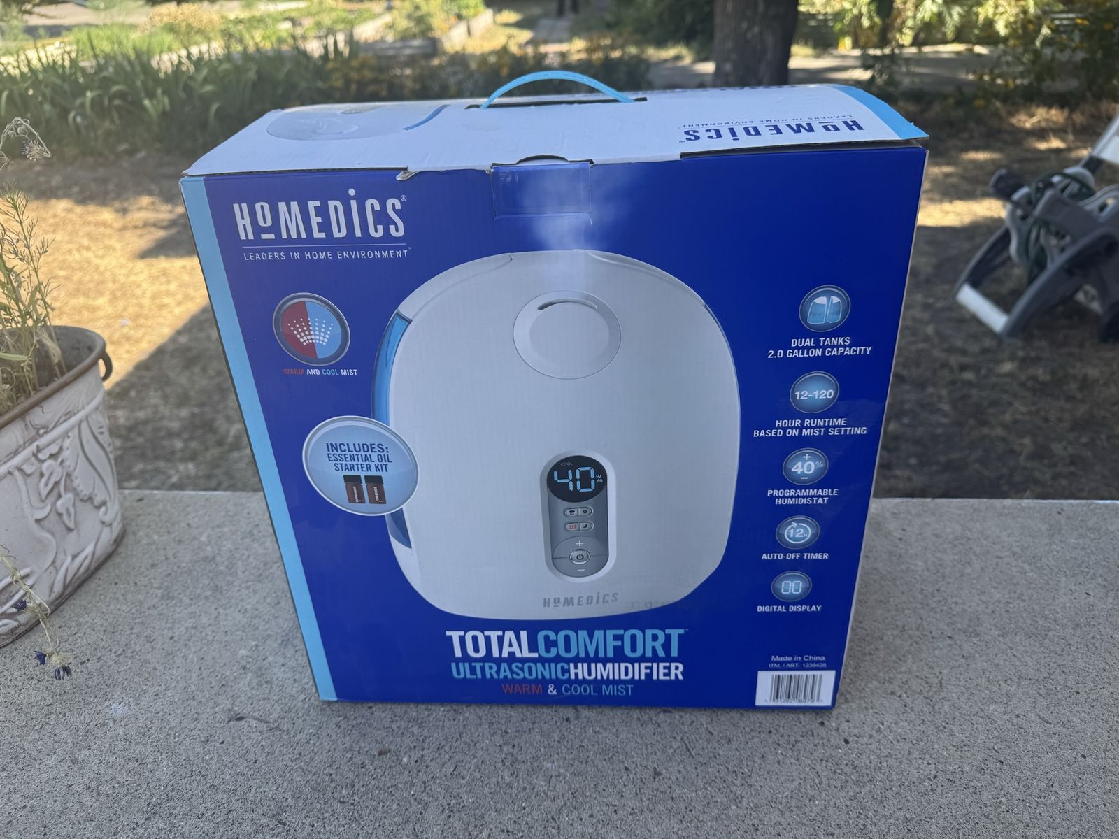 Homedics Ultrasonic Humidifier Total Comfort Warm Cool Mist 2.0 Gallon NEW BOX