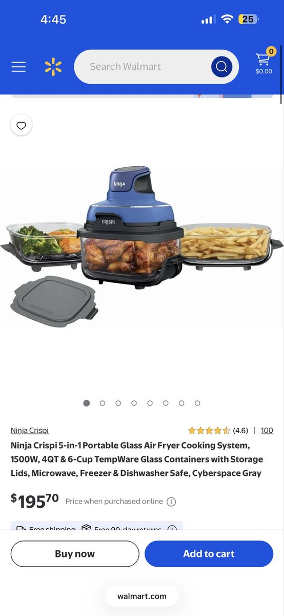 Ninja Crispi 5-in-1 Portable Glass Air fryer