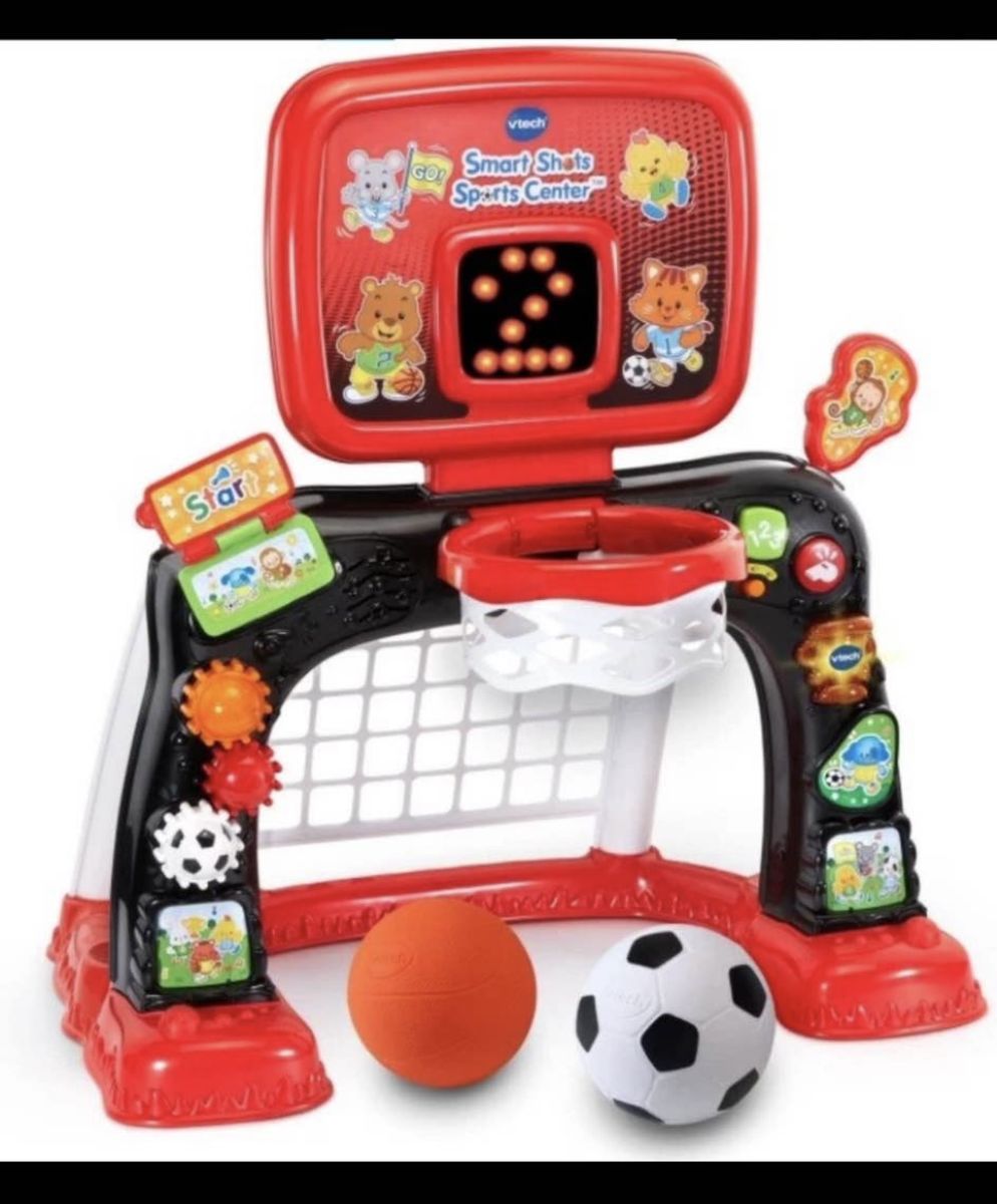 VTech Smart Shots Sports Center Toddler Basketball Hoop & Soccer Goal Set