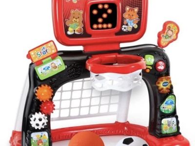 VTech Smart Shots Sports Center Toddler Basketball Hoop & Soccer Goal Set