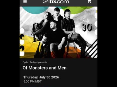 Of Monsters and Men Ticket $20.
