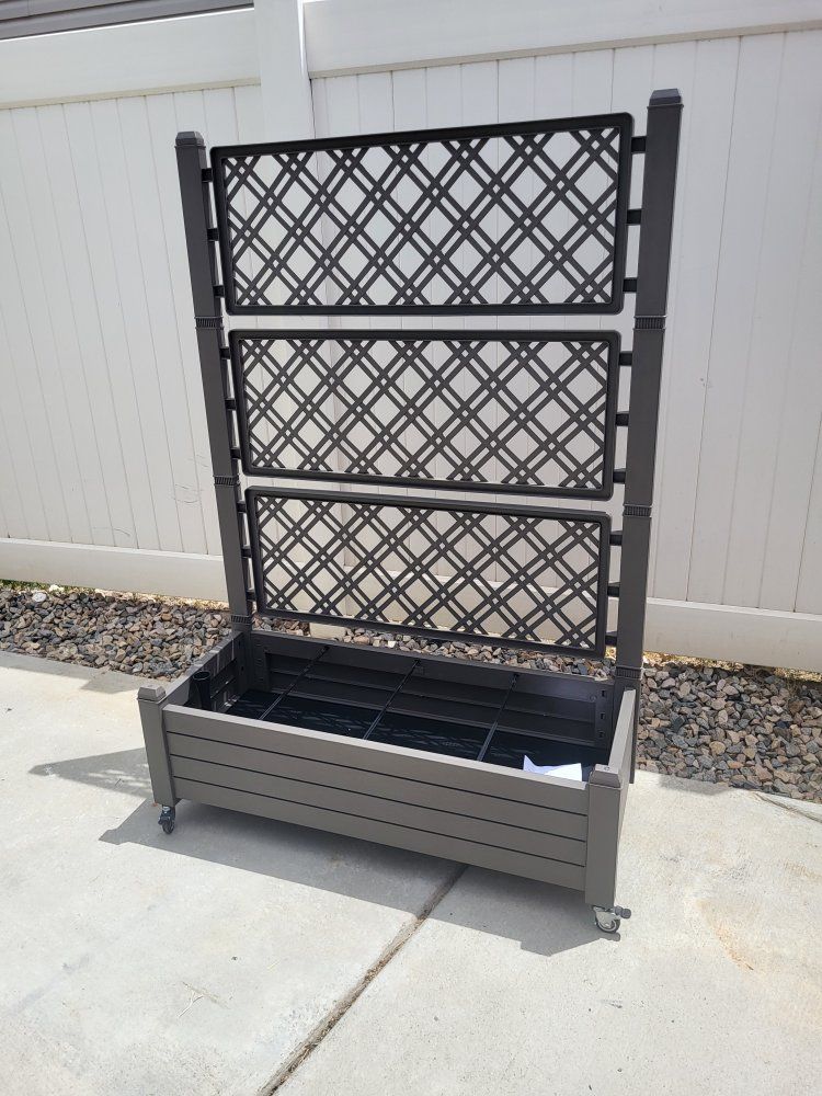 Outdoor Resin Raised Garden Flower Bed w/Trellis* Qty-1