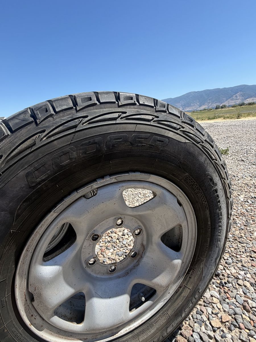 Set of 4 Cooper Discoverer ATP Tires with Steel Wheels - All-Terrain tires like new.