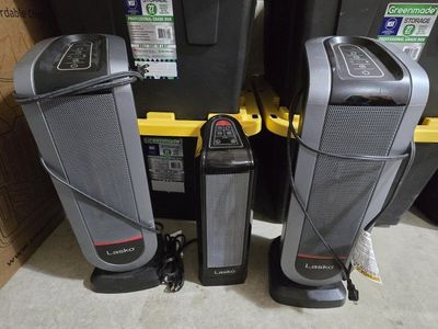 Lot of 3 Lasko Space Heaters - Tower and Compact Electric Heaters