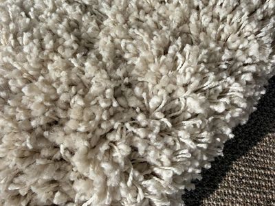 New. Large Cream Shag Rug - Soft and Plush Area Rug for Home Decor 9x12 Need To Be Cleaned. Warehouse Dust.