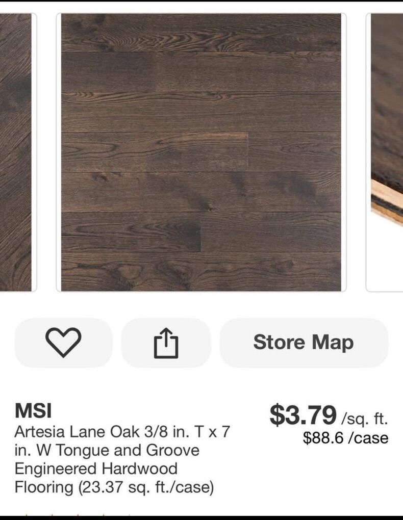 Flooring Artesia Lane Oak 3/8 In. Tx7in.