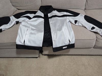 Bilt Motorcycle Jacket, White/Black, Mesh, Unisex, Size XL