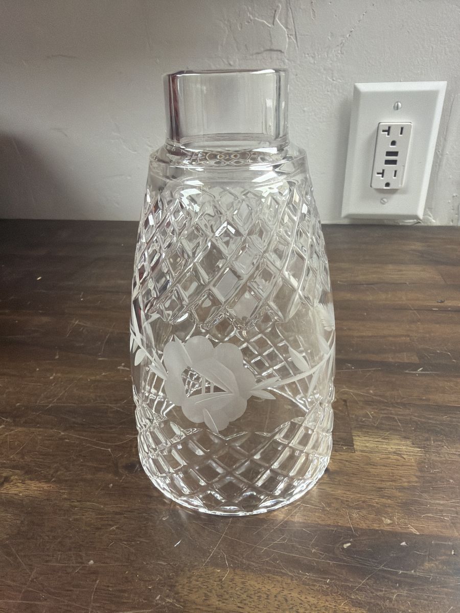Vintage Crystal Chandelier floral shade