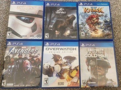 PS4 Games: Marvel Avengers, Star Wars Battlefront, Overwatch, Jurassic World, Call of Duty, Knack II