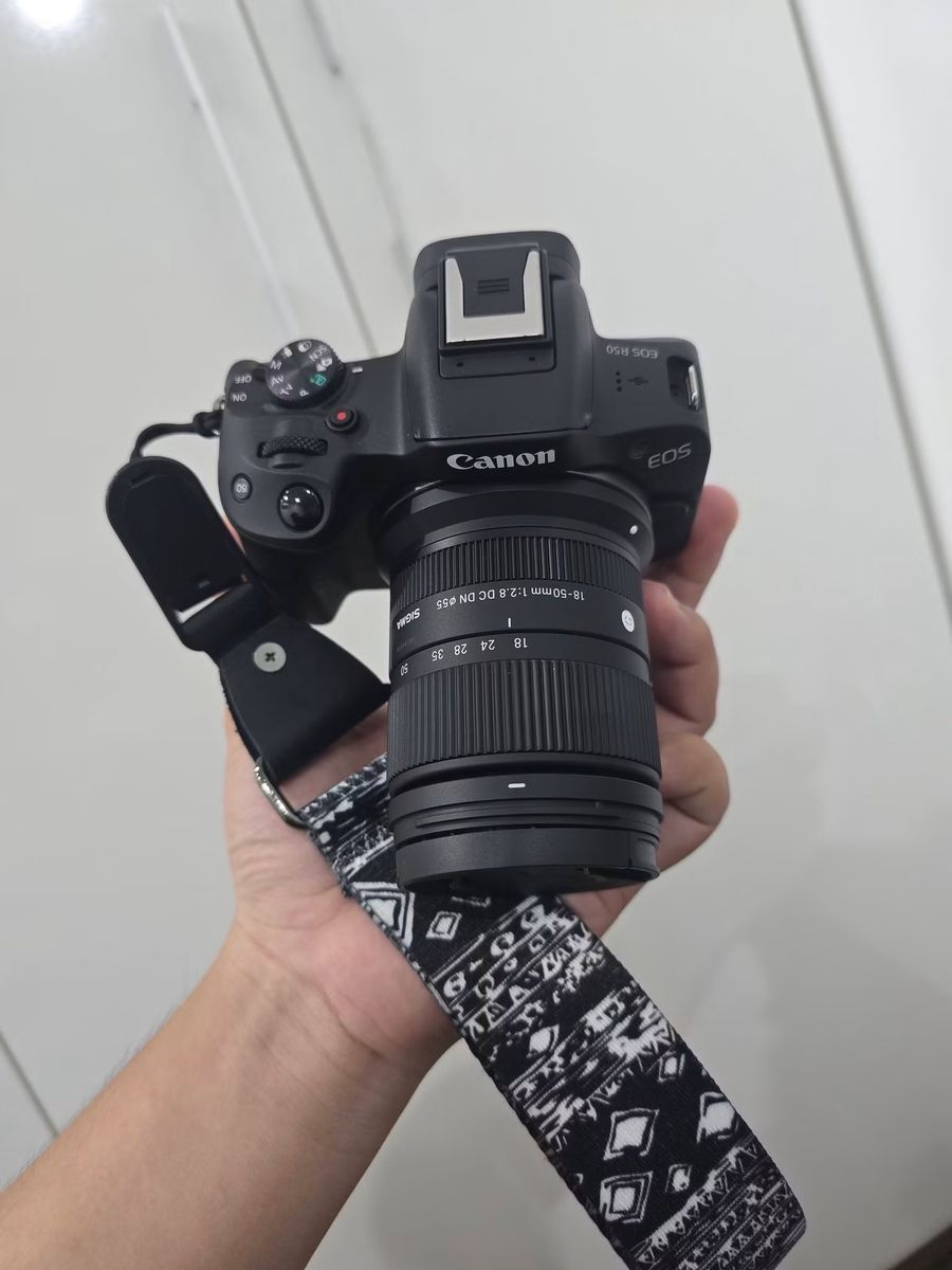 R50, sigma 18-50mm, rf85mm