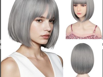 Sarannala Short Straight Gray Bob Wig with Bangs - 12 Inch Heat Resistant