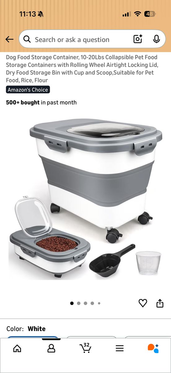 10-20 Lb Sealed Dog Food Container