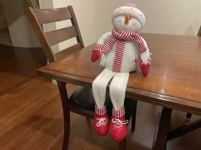 Soft Shelf Sitting Snowman W/ Long Legs