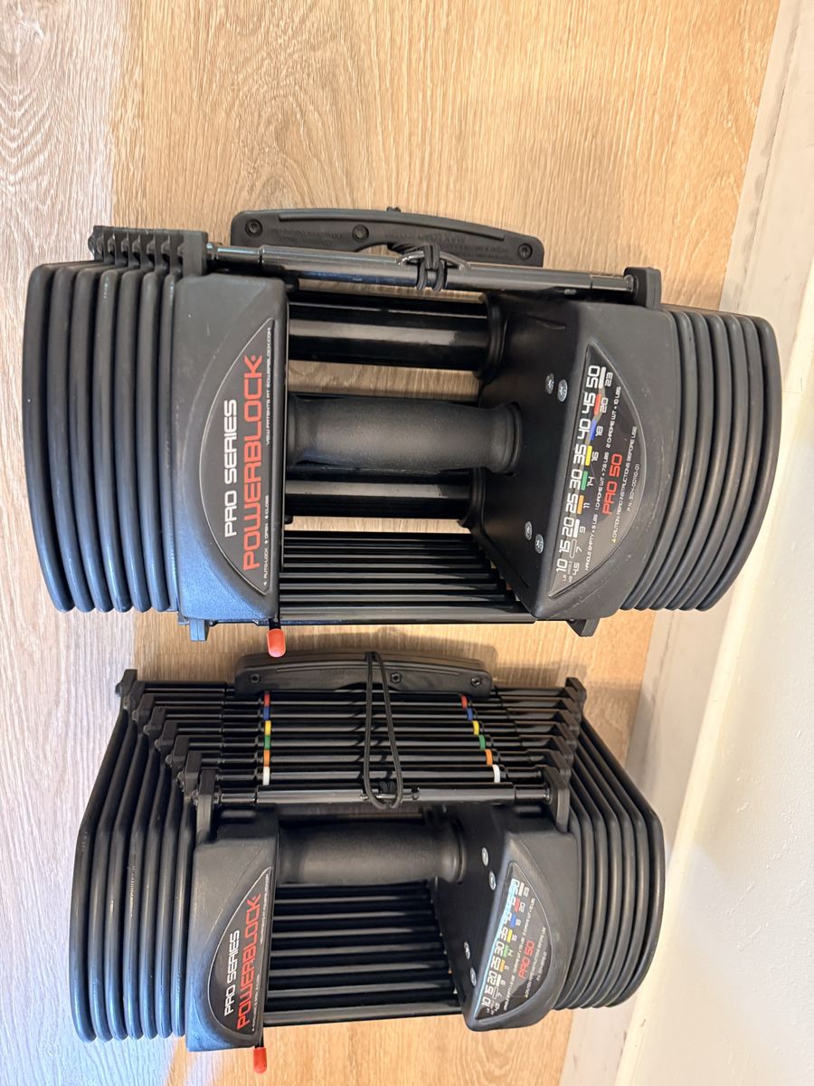 PowerBlock Pro 50 Adjustable Dumbbells (5-50 lbs) – Like New