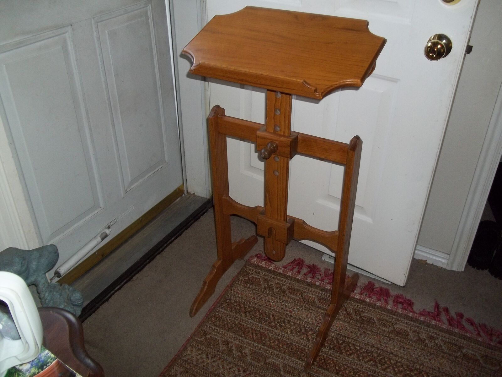 Vintage Solid Oak Adjustable Music Stand
