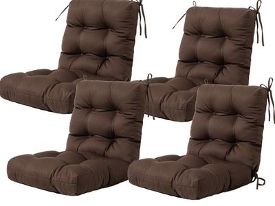New Artplan Outdoor Chair Cushions Brown Set of 4