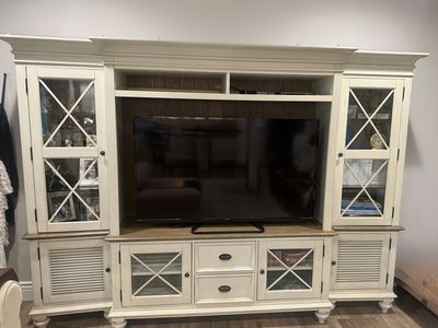Riverside Coventry Two-tone Entertainment Center plus 2 end tables