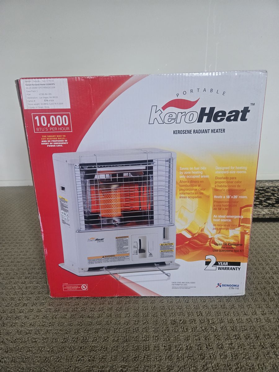 KeroHeat Portable 10,000 BTU Kerosene Radiant Heater - New in Box