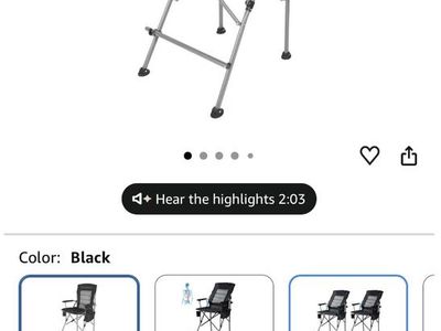 Extra tall folding camping chair