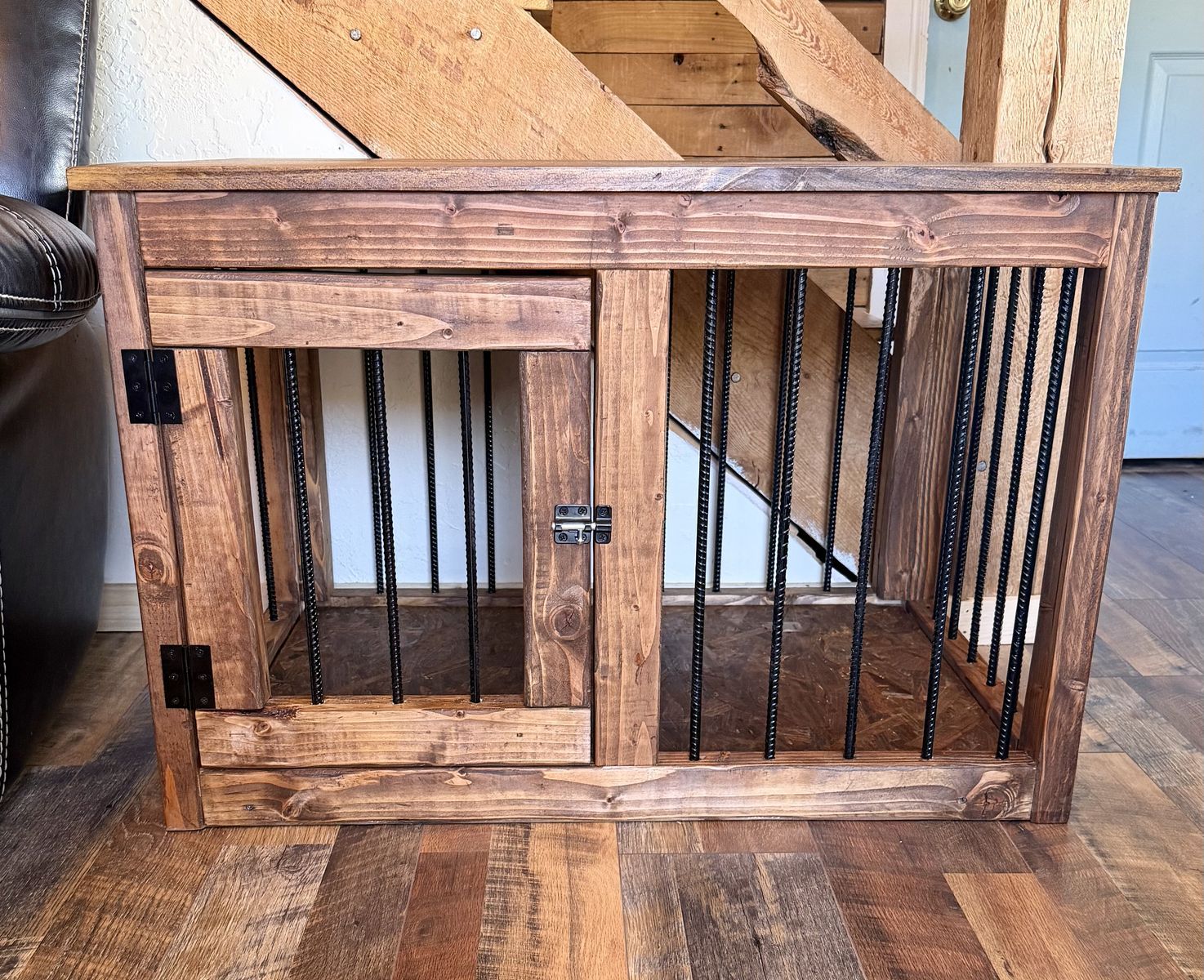 Rustic Dog Crate/End Table