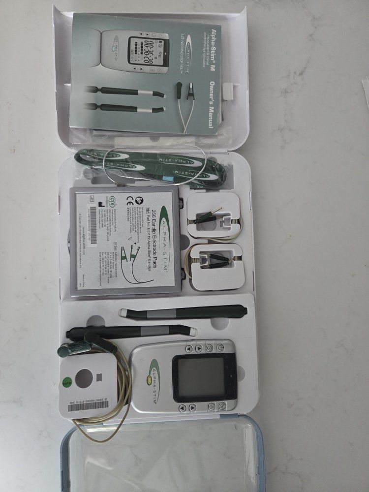 Alpha-Stim M Microcurrent CES Device for Pain, Anxiety, Insomnia - Complete Kit