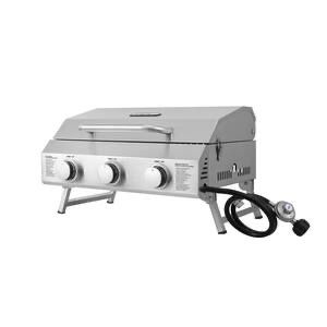 NXR 3-Burner Portable Gas Grill (model 880-0034) featuring a durable 304 stainless steel lid and firebox.