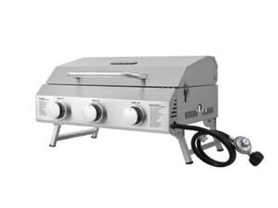 NXR 3-Burner Portable Gas Grill (model 880-0034) featuring a durable 304 stainless steel lid and firebox.