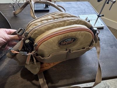 Fishpond Waterdance Guide Pack Fly Fishing Hip/Shoulder Pack - Tan/Orange with Multiple Pockets