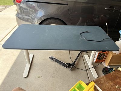 IKEA BEKANT Sit/Stand Desk - Adjustable Height, Gray/White