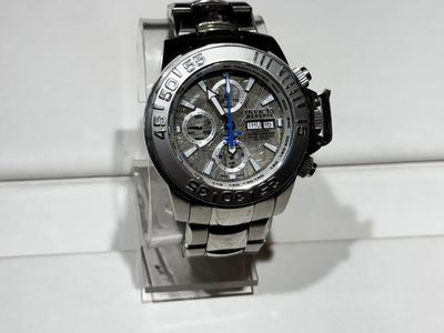 Invicta Pro Diver Chronograph Stainless Steel Quartz Men's Watch - Gray Dial, Blue Accents