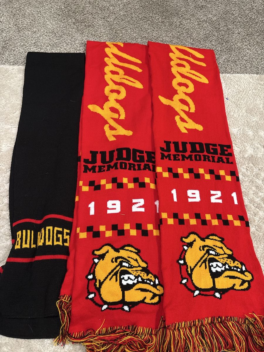 Judge Memorial Bulldogs Knit Fan Scarves Lot of 3 - Red Yellow Black