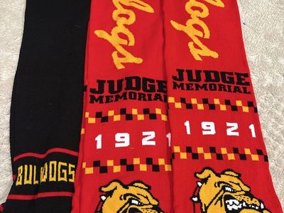 Judge Memorial Bulldogs Knit Fan Scarves Lot of 3 - Red Yellow Black