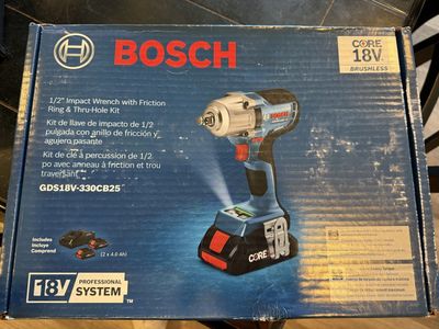 Bosch GDS18V-330CB25 18V Brushless 1/2 in. Impact Wrench Kit NEW