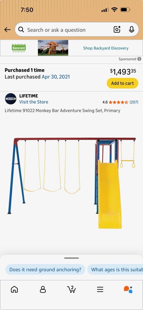 Lifetime Original Swingset