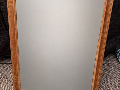 Oak Wood Framed Wall Mirror - 35”x30”