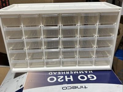 White frame 30 bin organizing modular system