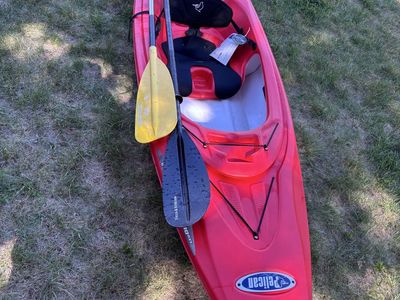 Pelican Trailblazer 100 NXT Sit-in Kayak - 10 ft, Red, with Paddle, 275lb Capacity