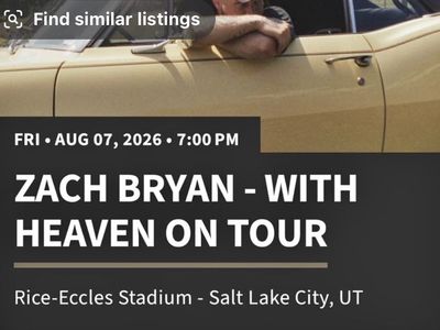 Zach Bryan - With Heaven On Tour Pit Tickets | Rice-Eccles Stadium Aug 7, 2026