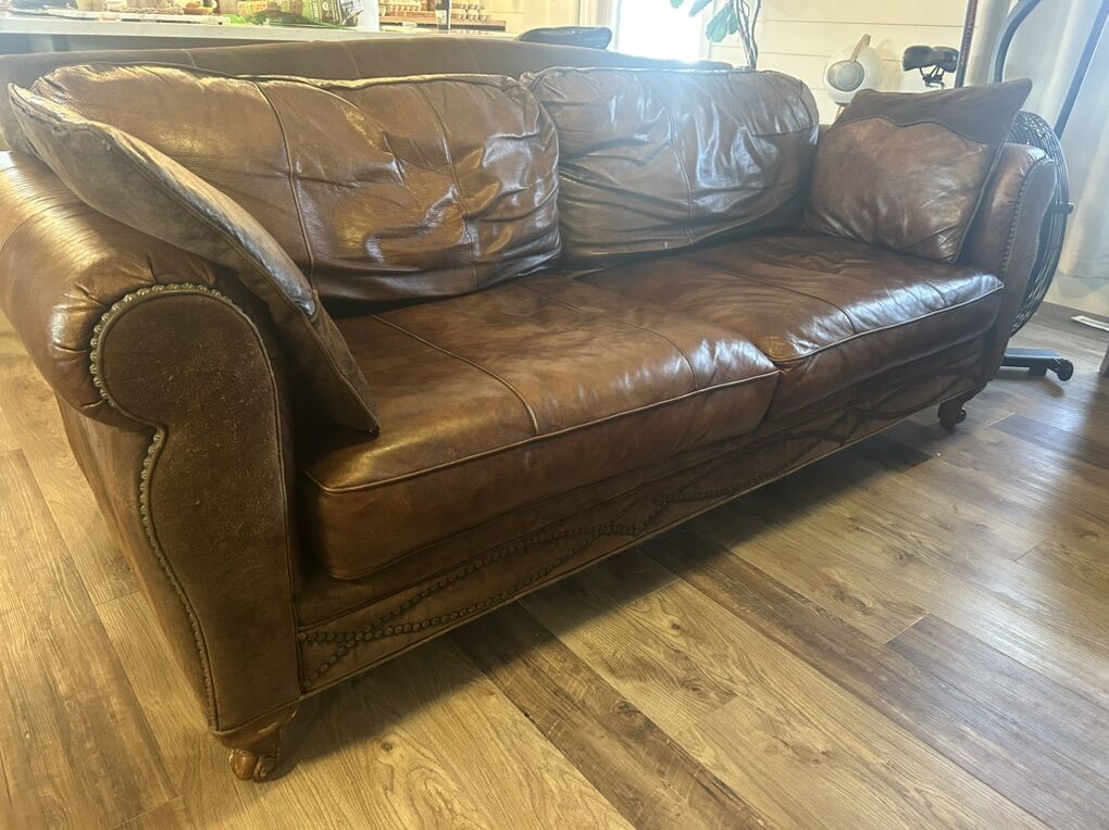 Leather And Suede Sofa Set 3 Piece