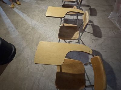 Vintage School Desk Chairs - Lot of 4 - Wood and Metal Frame - Classroom Furniture