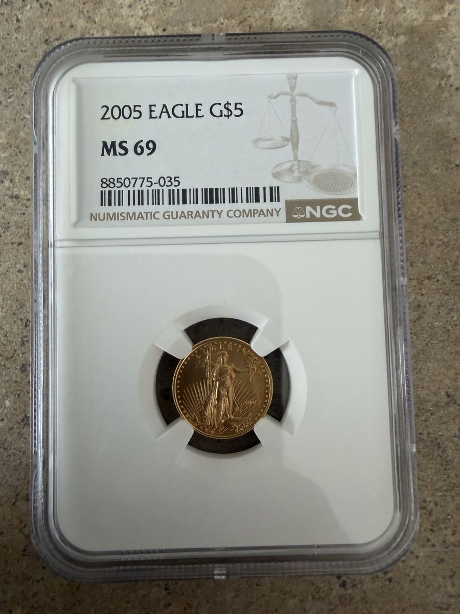 2005 NGC MS 69 American Gold Eagle G$5 Coin - Certified Numismatic Guaranty Company