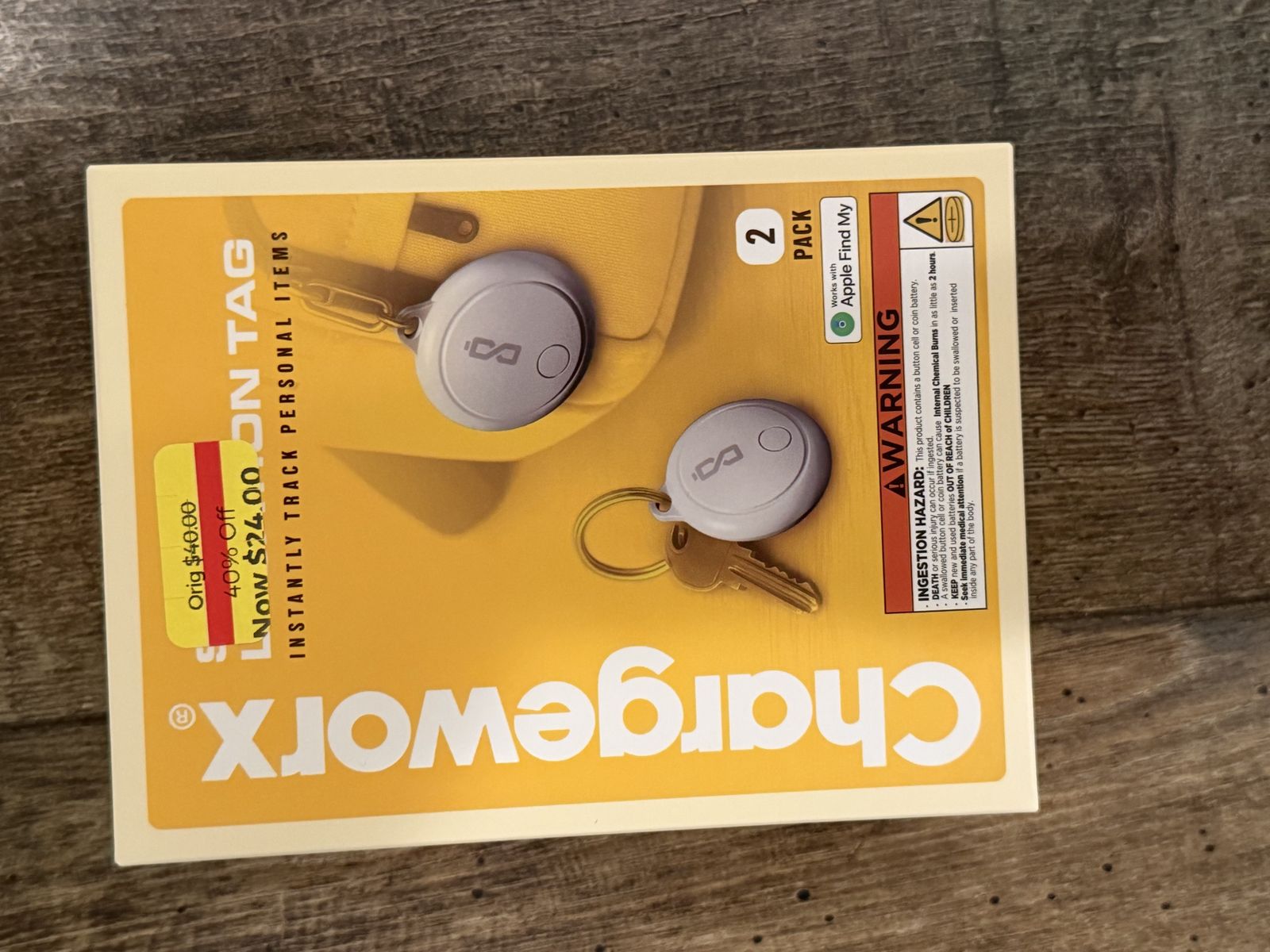 ChargeWorx Smart Location Tags (2-Pack) - Works with Apple Find My iPhone $25