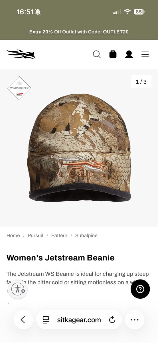 Sitka Womens Goretex Beanie