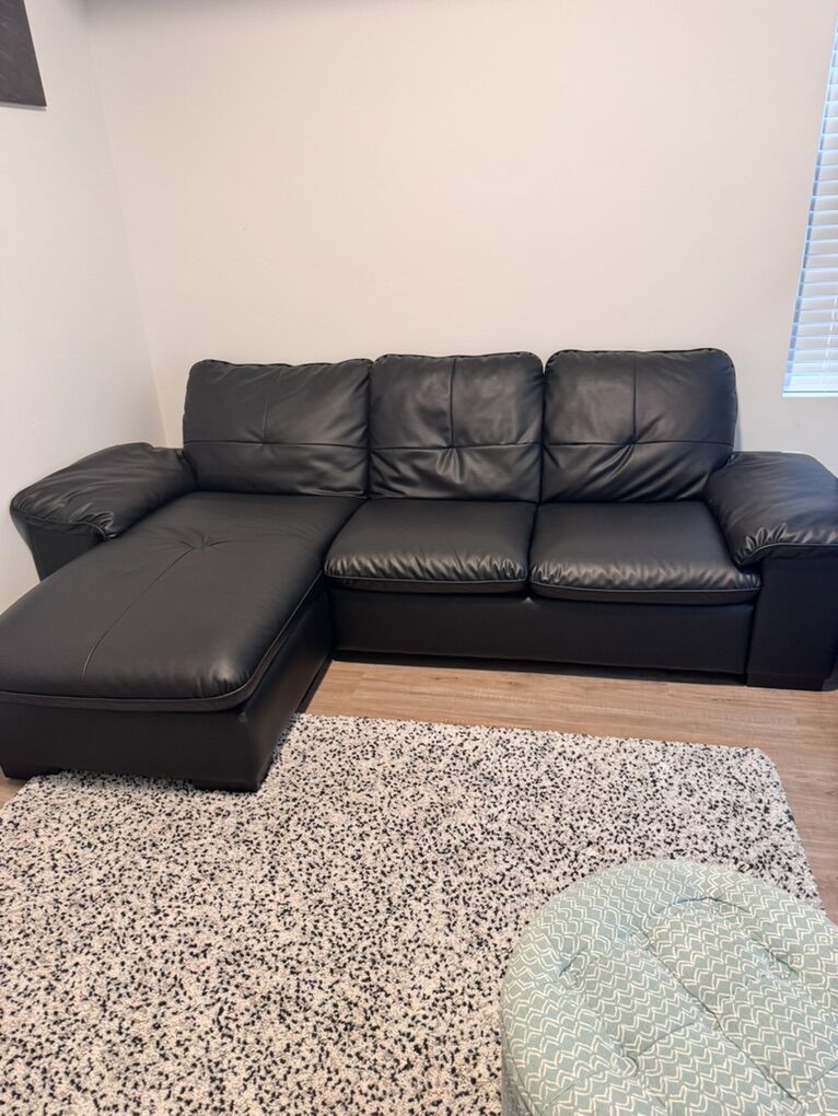 Black Leather Faux Couch