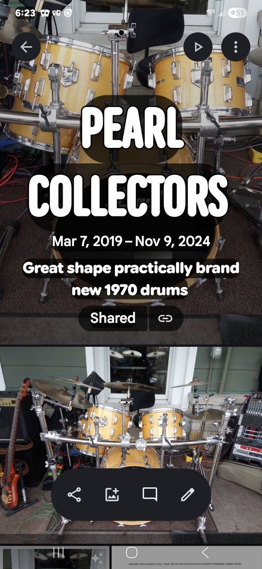 Vintage Pearl Maple Shell Drum Kit Made in Japan Natural Finish