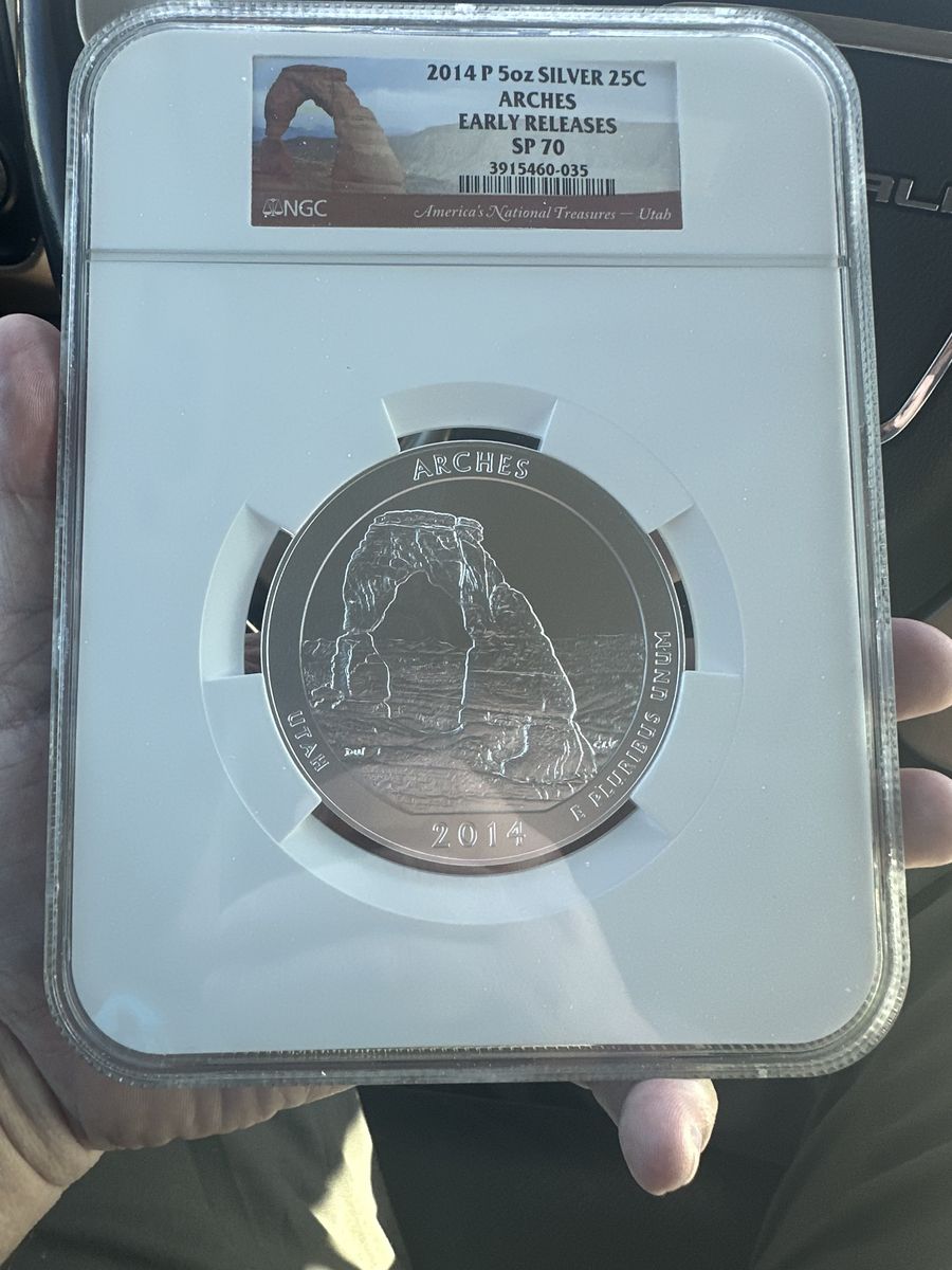 Silver 5 oz .999 ATB graded coins