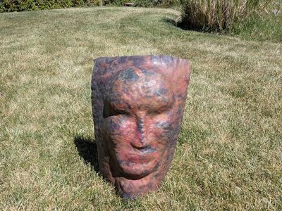 Copper Face Sculpture Artwork