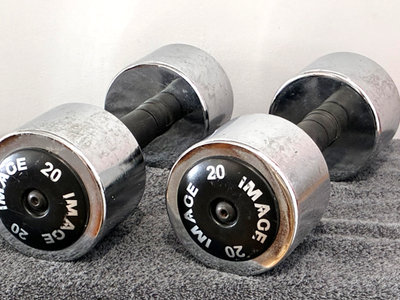 Two 20 lb Chrome Dumbbells